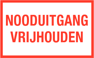 Nooduitgang vrijhouden bord 40x20cm