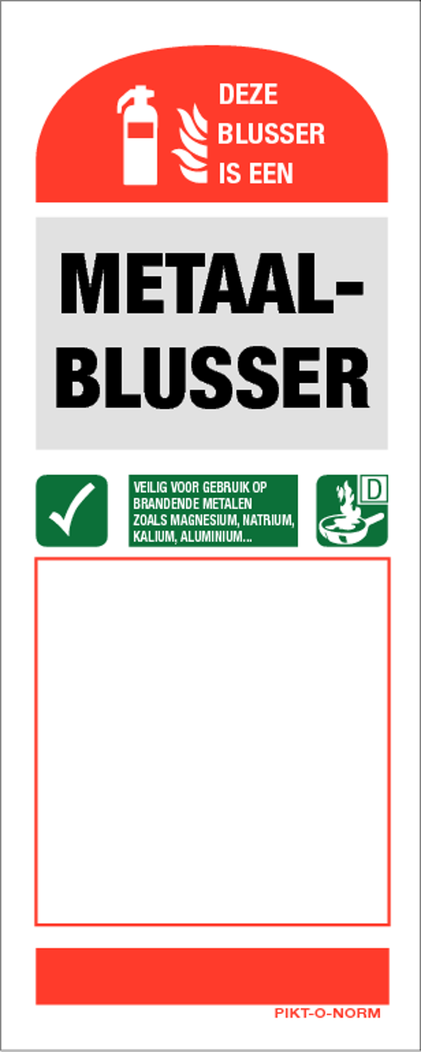 Blusinstructie metaalblusser (80x200mm)