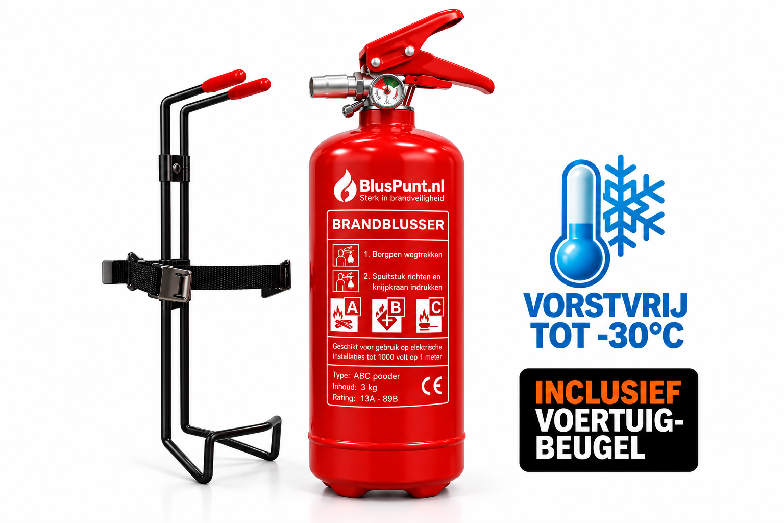 13A-89B ABC poederblusser 3-kilo budget blusser vorstvrij -30