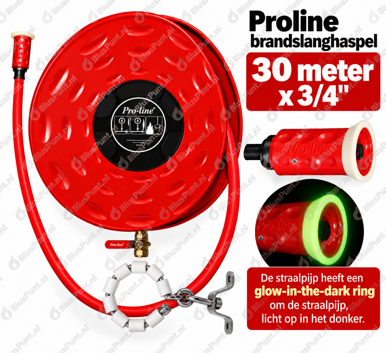 Brandhaspel 30 meter x 3/4 Proline