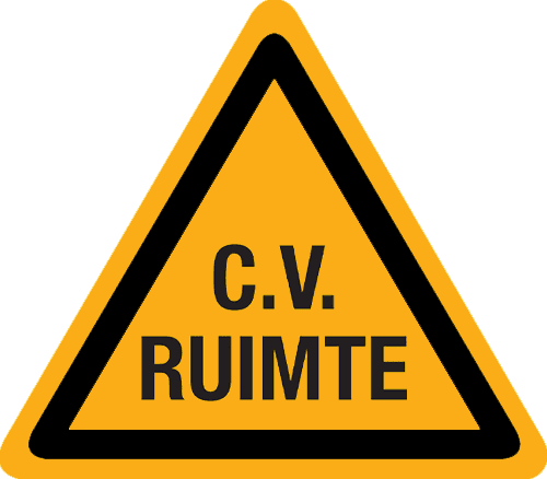 Sticker CV ruimte 20x20cm