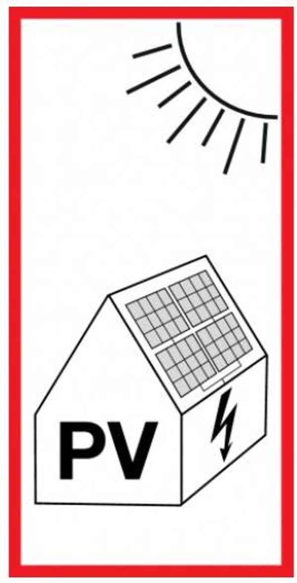 PV installatie bord 10x20cm NEN1010