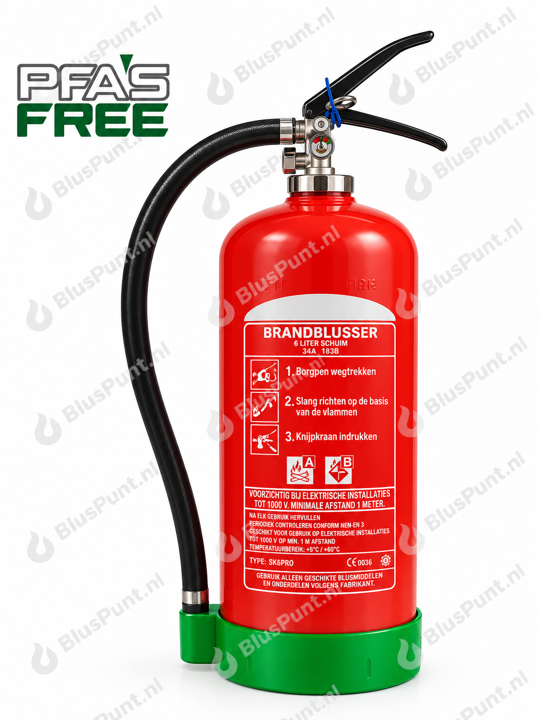 Composiet schuim brandblusser 6-liter onderhoudsarm PFAS VRIJ