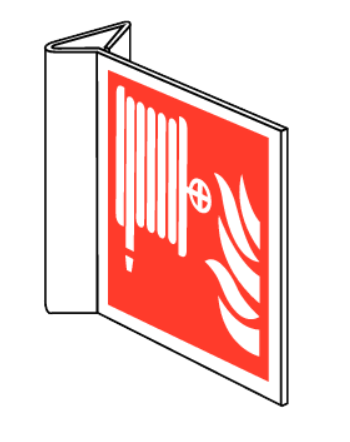 Bord brandslanghaspel 20x20cm EN-ISO7010 (haaks)