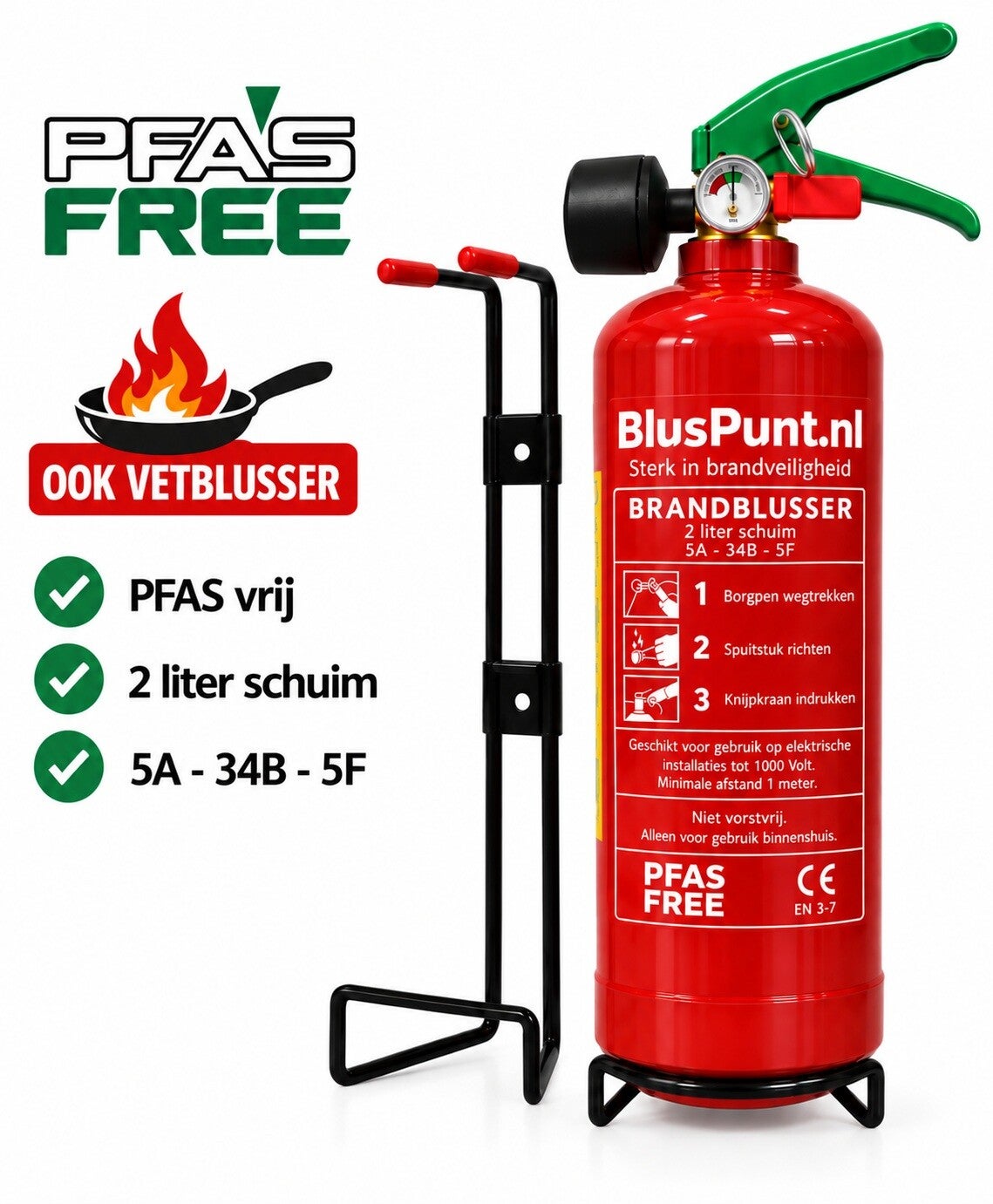 5A-34B-5F 2-liter sproeischuimblusser PFAS-VRIJ (ook vetblusser)