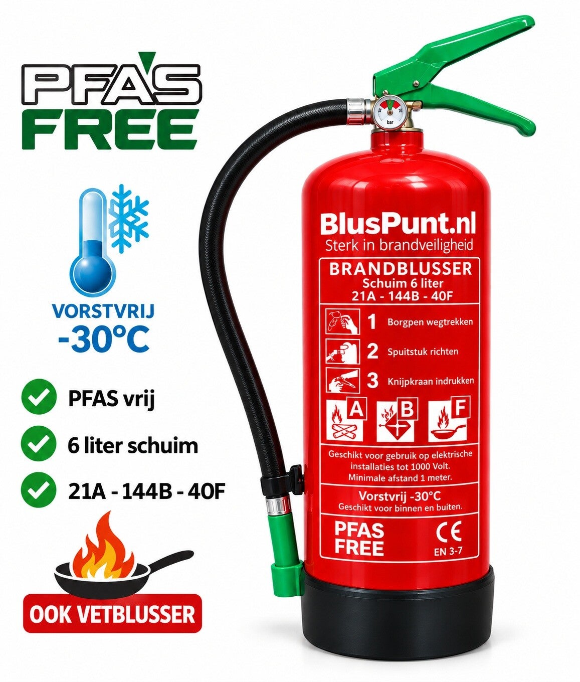 21A-144B-40F 6-liter sproeischuimblusser PFAS VRIJ en vorstvrij -30