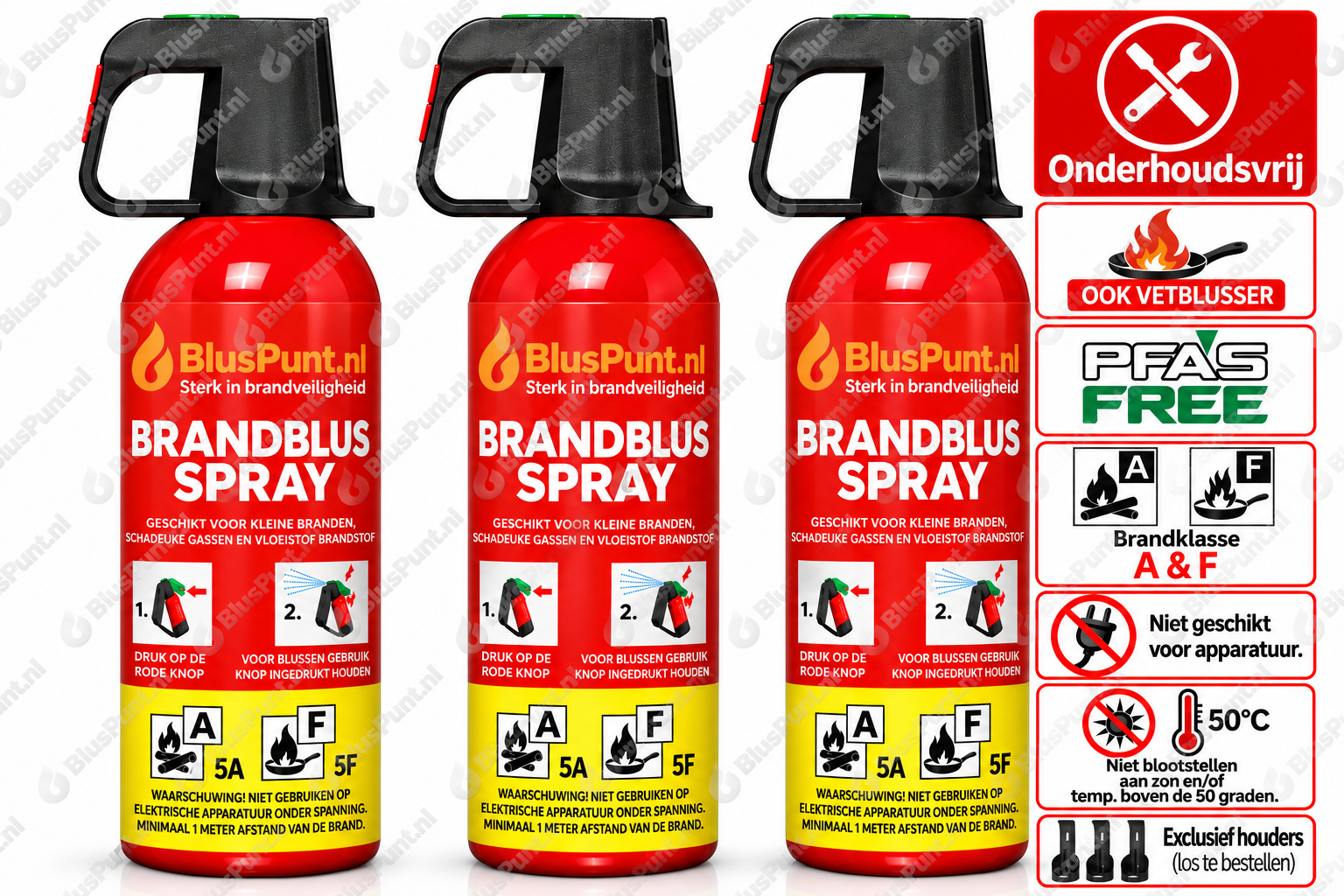 Onderhoudsvrije AF sprayblusser 750ml (3) PFAS VRIJ (ook vetblusser)