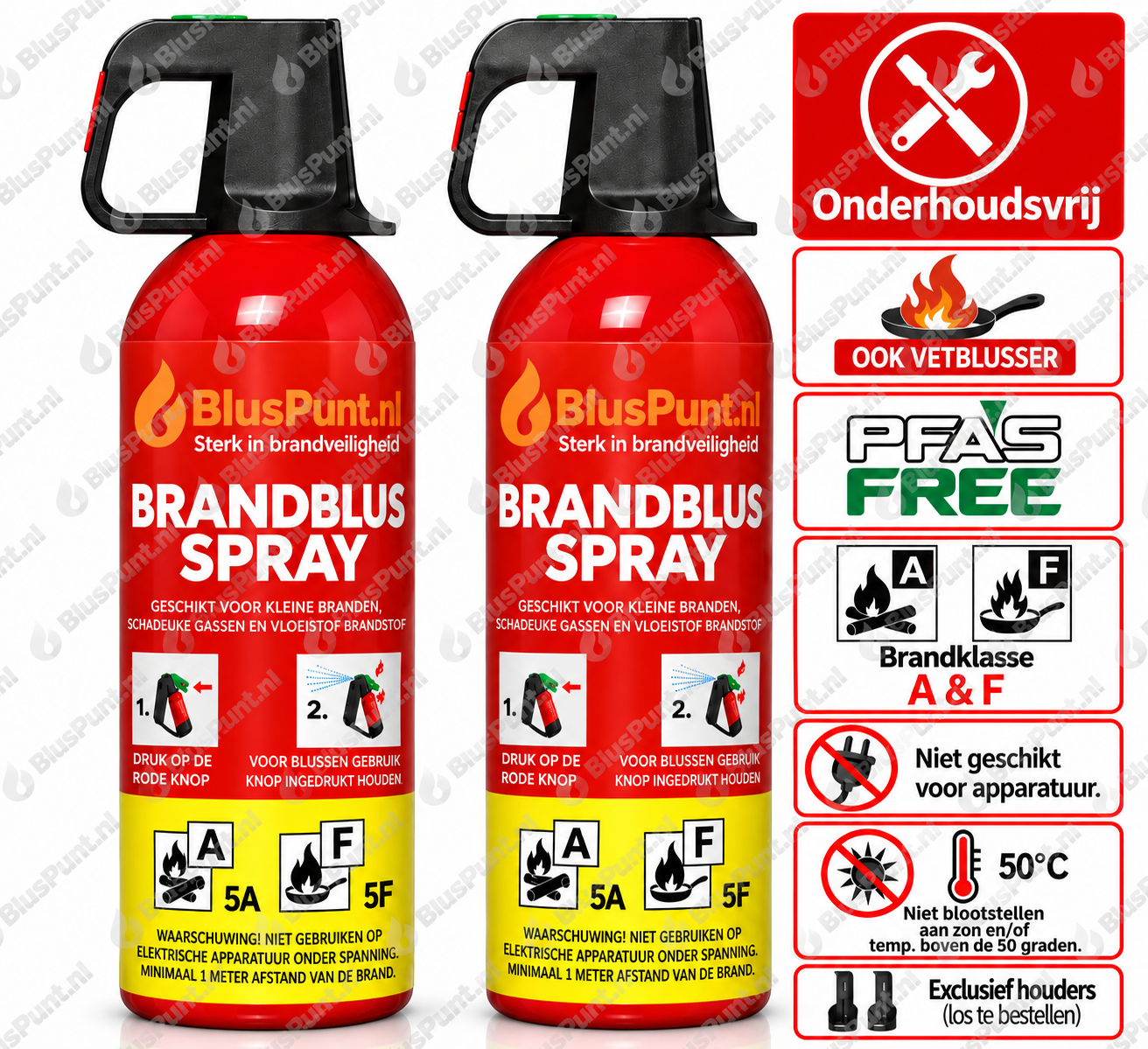 Onderhoudsvrije AF sprayblusser 750ml (2) PFAS VRIJ (ook vetblusser)