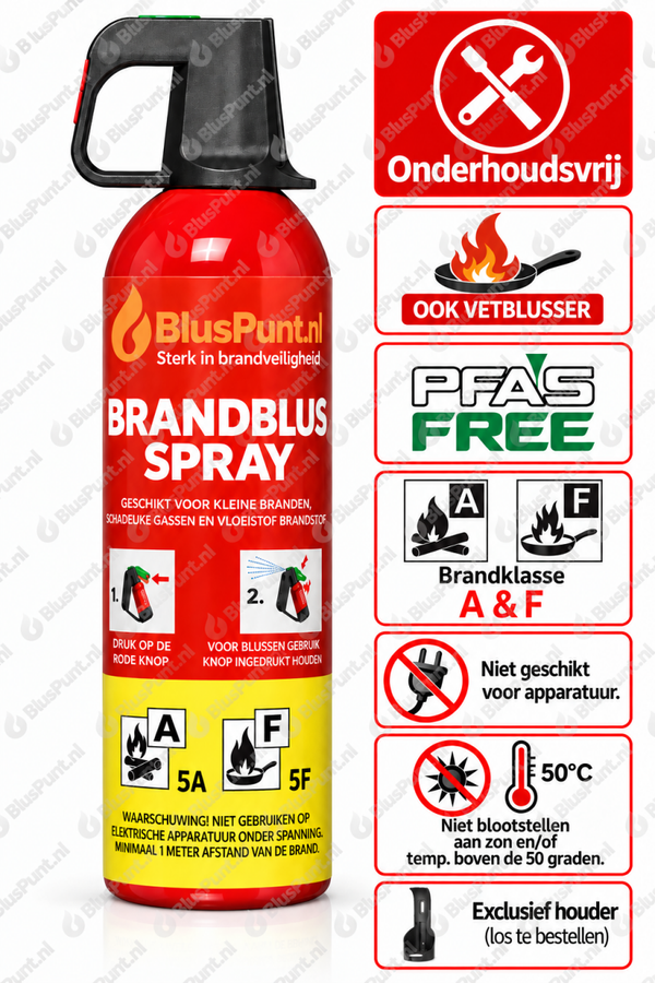 Onderhoudsvrije AF sprayblusser 750ml (1) PFAS VRIJ (ook vetblusser)