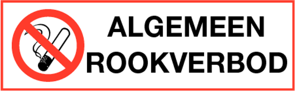 Sticker algemeen rookverbod 150x50mm