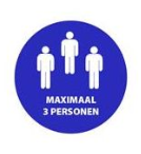 Sticker maximaal 3 personen (vinyl Ø200mm)