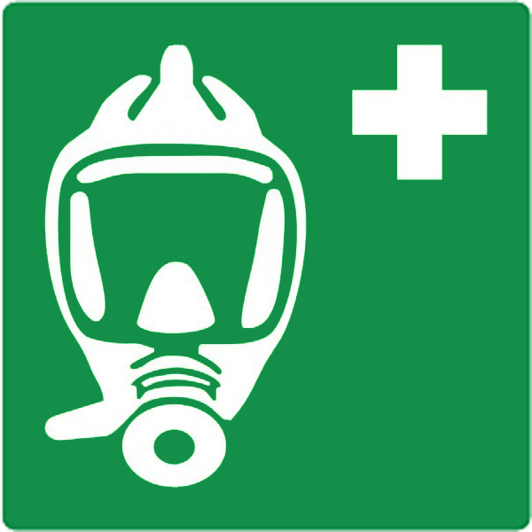 Sticker vluchtmasker 20x20cm NEN-ISO7010