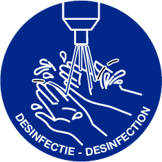 Sticker desinfectie verplicht (Ø90mm)