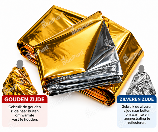 Reddingsdeken goud/zilver 210x160cm - Vilente