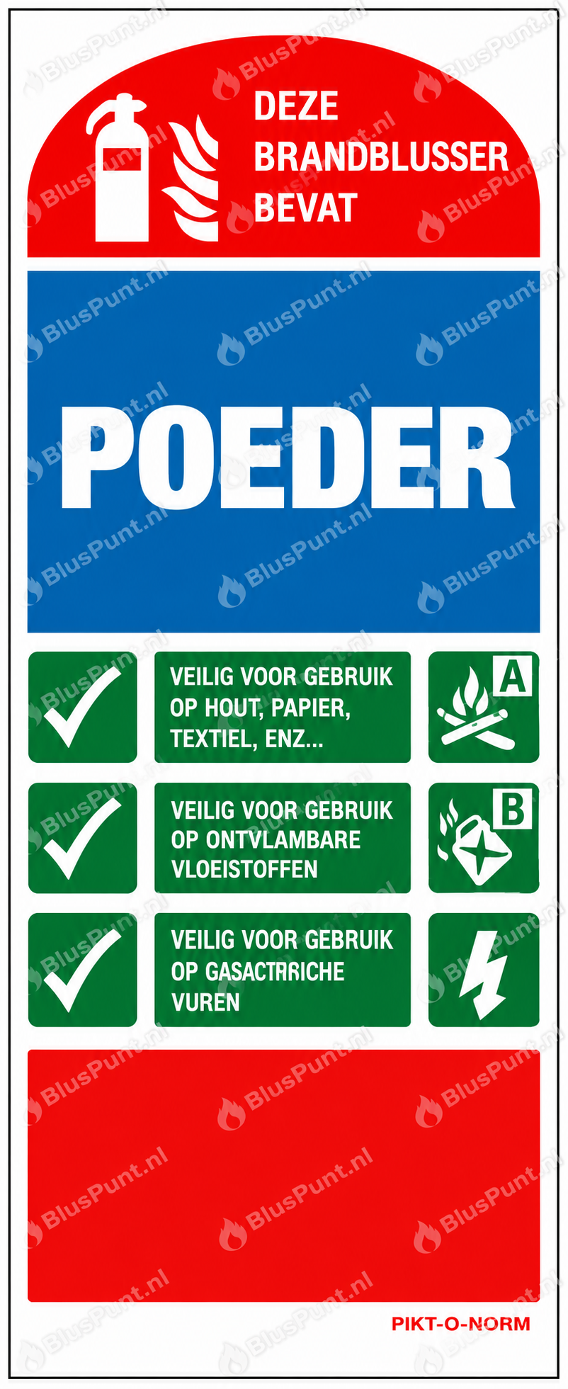 Blusinstructie poederblusser