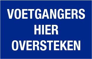 Bouwplaats voetgangers oversteken bord 40x25cm