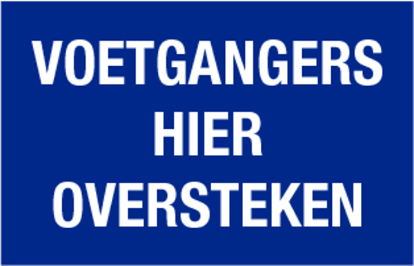 Bouwplaats voetgangers oversteken bord 40x25cm