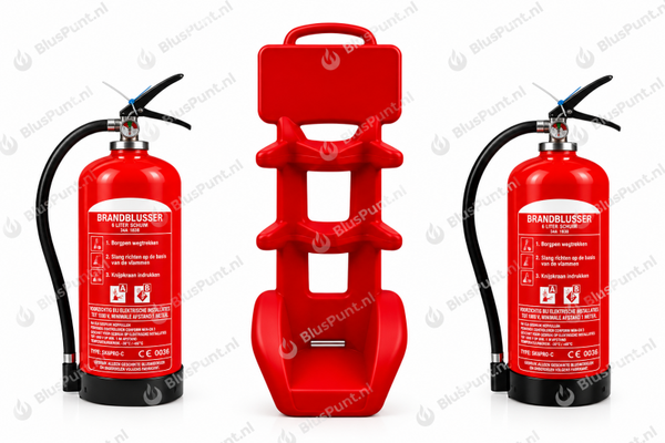 Brandblusserkar (kunststof) incl. 2x 6-kg composiet poeder brandblusser