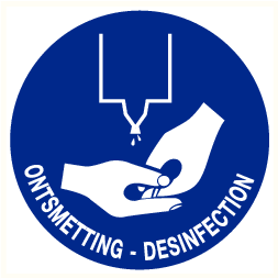 Bord desinfectie verplicht (Ø200mm)