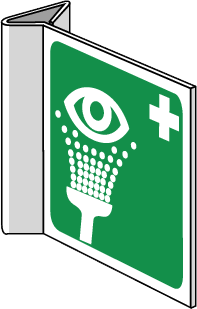 Bord oogdouche 20x20cm (haaks) NEN-ISO7010