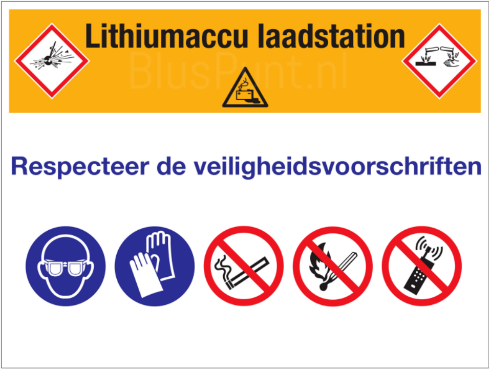 Bord lithiumaccu laadstation 40x30cm