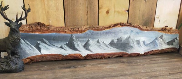 Berglandschap op olifantenschors