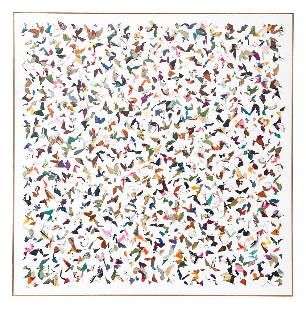LIFE — Sander de Klerk. Silk paper collage, 125 × 125 cm.