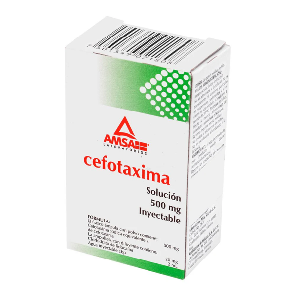 CEFOTAXIMA INYECTABLE 500MG AMSA C/1 AMP DE 2ML
