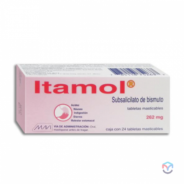 ITAMOL SUBSALICILIATO DE BISMUTO 262MG TABS C/24