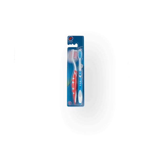 CEPILLO DENTAL ADULTO LIMPIEZA CRUZADA C/2