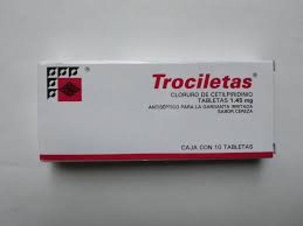 TROCILETAS CETILPIRIDINIO 1.45 MG TABS. C/10  SABOR CEREZA