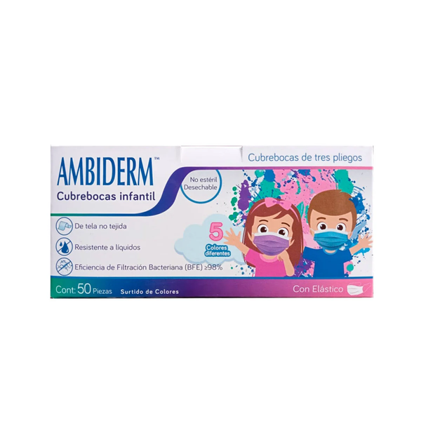 CUBREBOCAS INFANTIL AMBIDERM COLORES