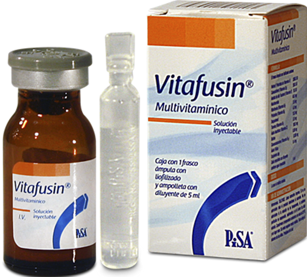 VITAFUSIN ADULTO MULTIVITAMINICO  AMPULA CON LIOFILIZADO 5ML I.V PISA
