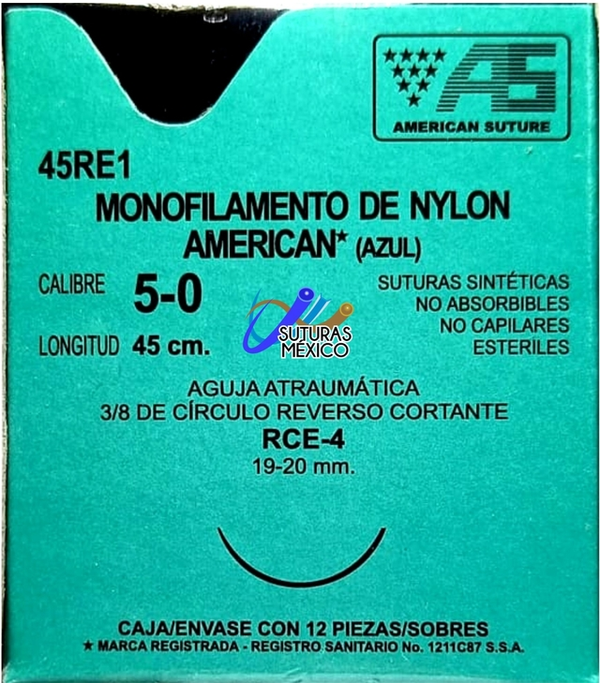 SUTURA MONOFILAMEENTO NYLON 5-0