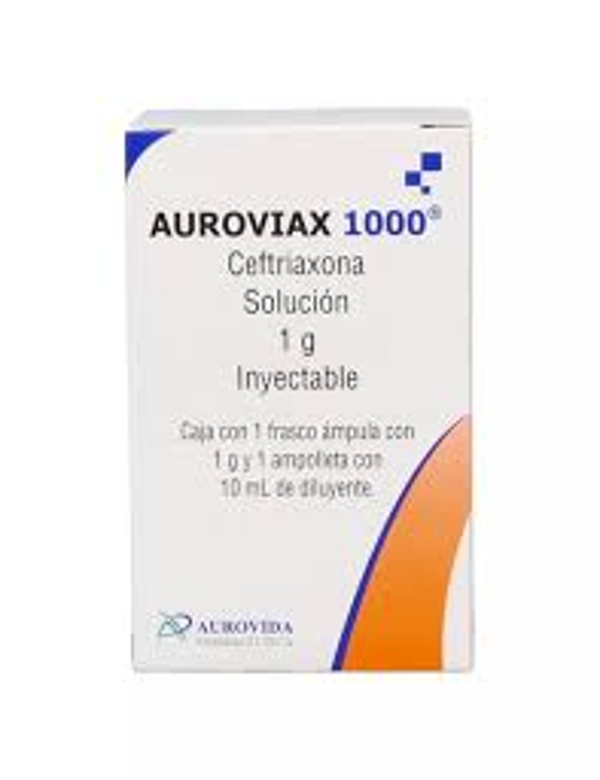 AUROVIAX CEFTRIAXONA 1.00 G INY. I.V C/1 AMPOLLETA