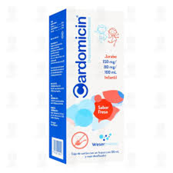CARDOMICIN JARABE INFANTIL DROPROPIZINA/BROMHEXINA 150MG/80MG SABOR FRESA