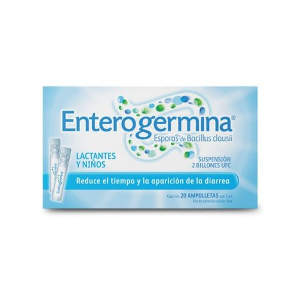 ENTEROGERMINA AMPOLLETAS 2 BILLONES UFC (ESPORAS DE BACILLUS CLAUSII)LACTANTES Y NIÑOS C/20	ENTEROGERMINA AMPOLLETAS 2 BILLONES UFC (ESPORAS DE BACILLUS CLAUSII)LACTANTES Y NIÑOS C/20