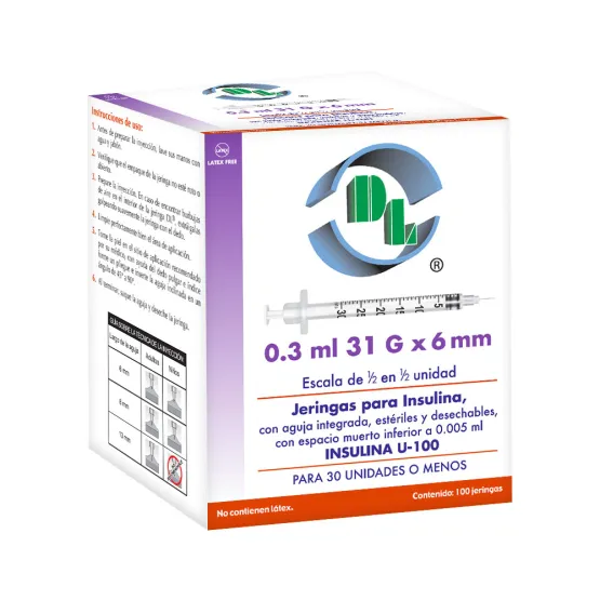 JERINGA INSULINA DL 0.3 C/100.00 PZAS