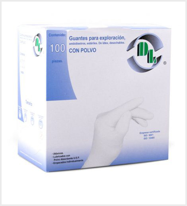 GUANTES CH DE LATEX ESTERIL DL C/100
