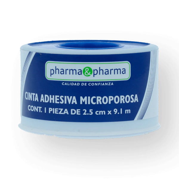 CINTA ADHESIVA MICROPOROSA 2.5CM X 9.1M PHARMA & PHARMA BLANCA