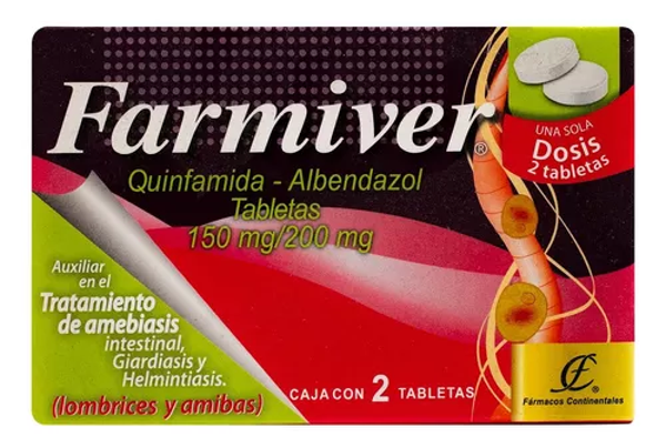 FARMIVER (QUINFAMIDA 150MG/ALBENDAZOL 200MG) 2TABS