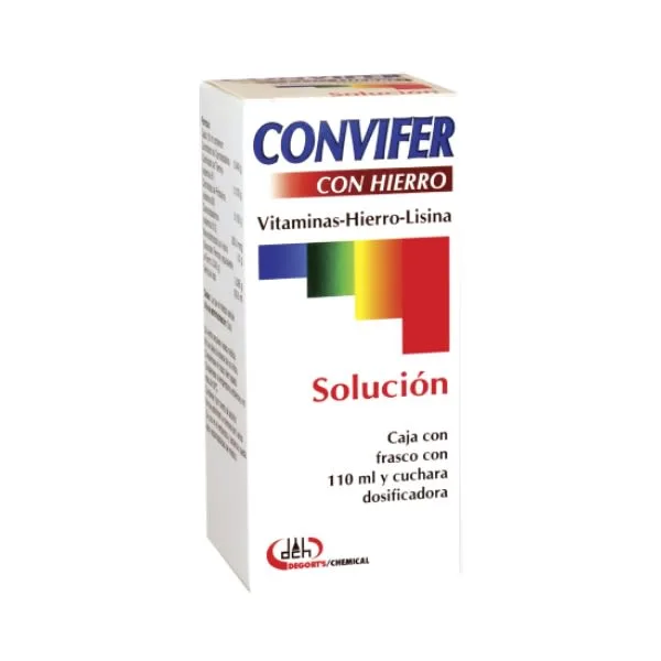 CONVIFER CON HIERRO (COMPLEJO B/CIPROHEPTADINA/LISINA/GLUCONATO FERROSO) 110ML SOL