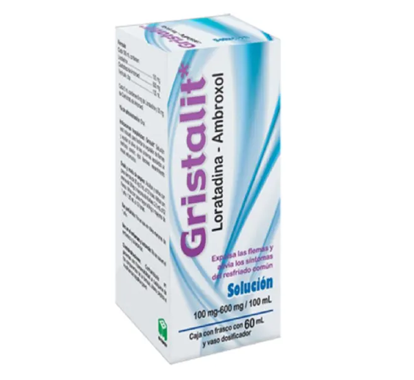 GRISTALIT (LORATADINA/AMBROXOL 100MG/600MG/100ML) 60ML SOL