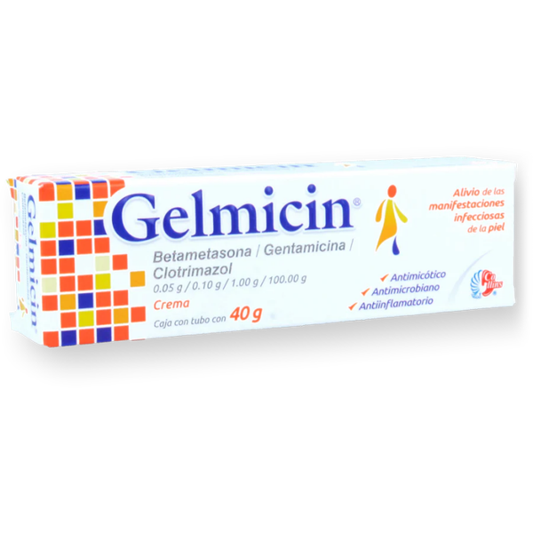 GELMICIN (BETAMETASONA 0.05G/GENTAMICINA 0.10G/ CLOTRIMAZOL 100.00G) CMA 40G