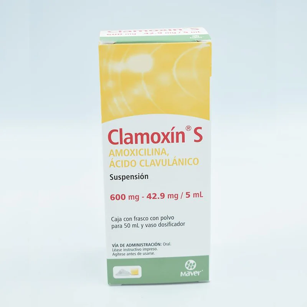 CLAMOXIN (AMOXICILINA 600 MG/ ACIDO CLAVULANICO 42.9MG/5ML) SUSP 50ML