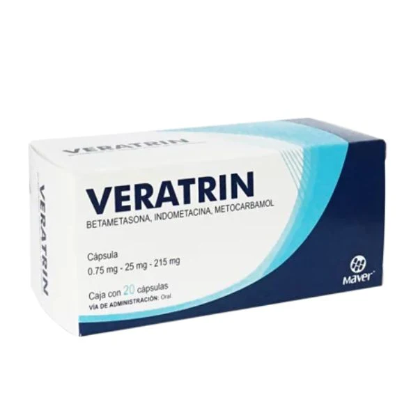 VERATRIN CAPS (BETAMETASONA/INDOMETACINA/METOCARBAMOL 0.75MG-25MG215MG)