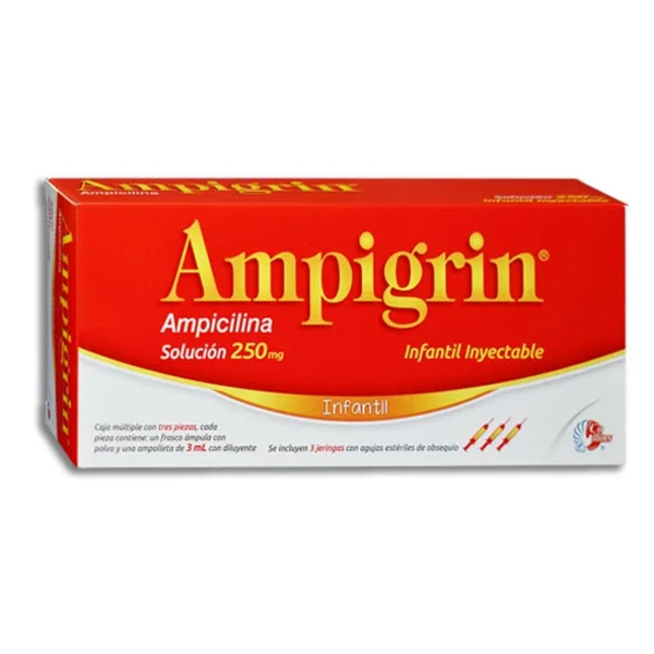 AMPIGRIN INFANTIL INY (AMPICILINA 250MG/METAMIZOL 200MG/GUAIFENESINA 100MG/LIDOCAINA 30MG/CLORFENAMINA 2MG)
