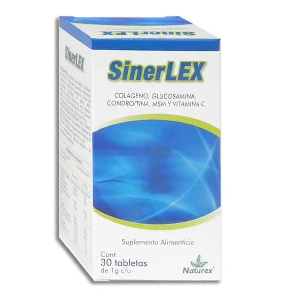 SINERLEX TABS (COLAGENO,GLUCOSAMINA,CONDROITINA,MSM Y VIT C) C/30