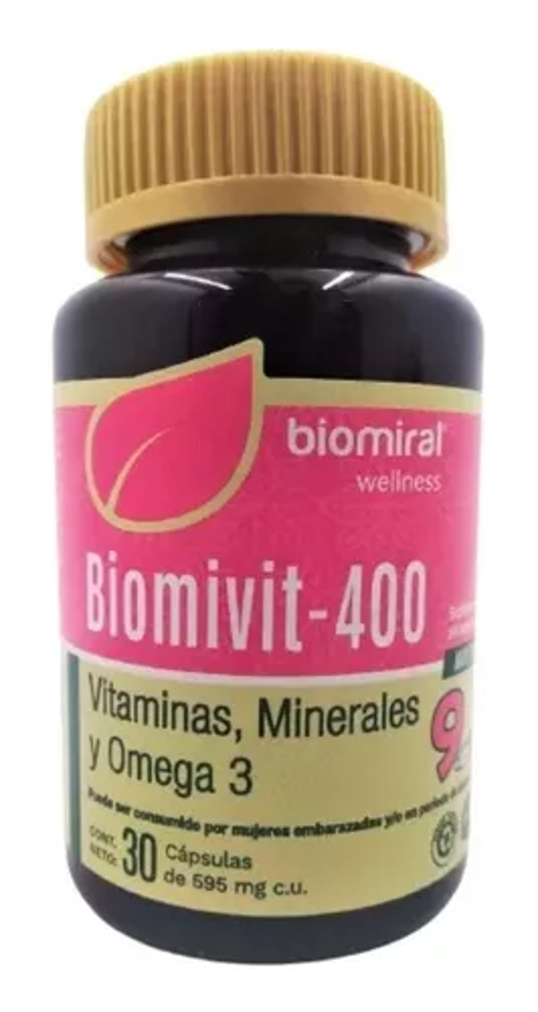 BIOMIVIT-400 VITAMINAS/MINERALES/OMEGA 3 CAPS. C/30