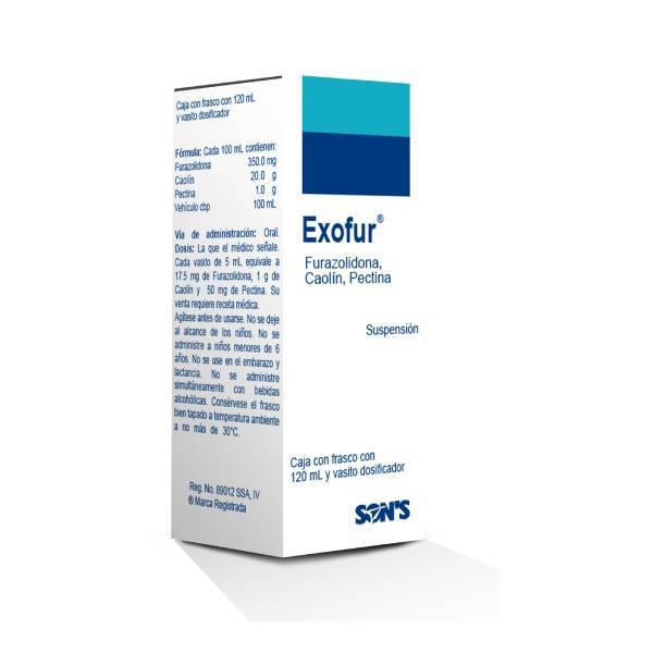 EXOFUR SUSP (CAOLIN 20G-FURAZOLIDONA 350MG-PECTINA 1G)